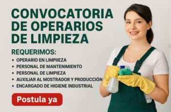 Convocatoria de Operarios de Limpieza